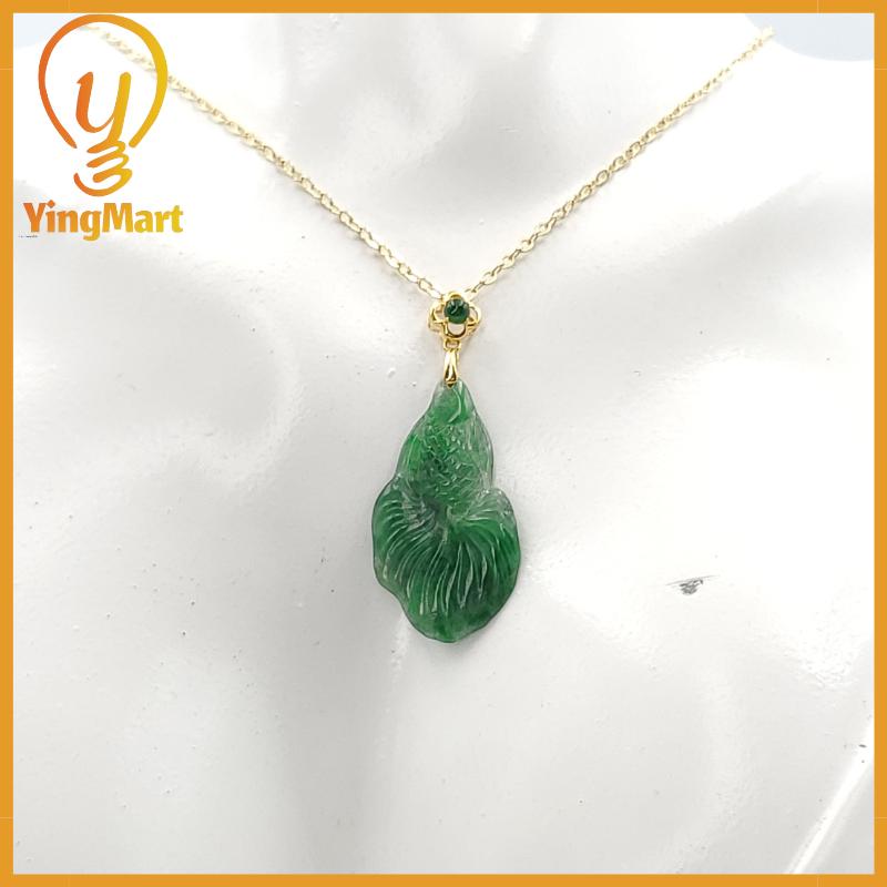 Natural Green Fish Jade Pendant Hand Carved Genuine Jadeite Real Jade Type A Grade A , Lucky Pendant, Jade Necklace Pendant, Jewerly