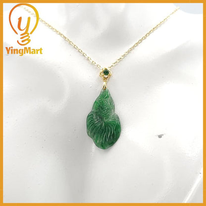 Natural Green Fish Jade Pendant Hand Carved Genuine Jadeite Real Jade Type A Grade A , Lucky Pendant, Jade Necklace Pendant, Jewerly