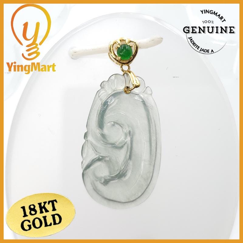 Natural Grade A Jadeite Chinese Ruyi Pendant, Lucky Pendant, Jade Necklace Pendant, Jewerly Supplies