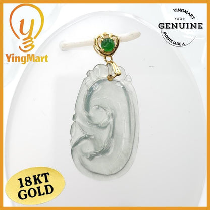 Natural Grade A Jadeite Chinese Ruyi Pendant, Lucky Pendant, Jade Necklace Pendant, Jewerly Supplies