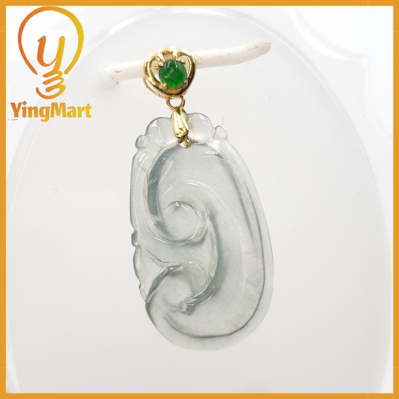 Natural Grade A Jadeite Chinese Ruyi Pendant, Lucky Pendant, Jade Necklace Pendant, Jewerly Supplies