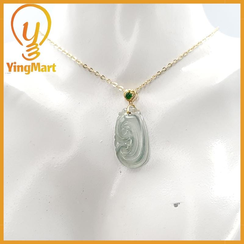Natural Grade A Jadeite Chinese Ruyi Pendant, Lucky Pendant, Jade Necklace Pendant, Jewerly Supplies