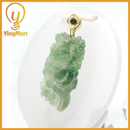 Natural Grade A Baby Dragon Pendant Genuine Jadeite Real Jade Type A Hand Carved, Lucky Pendant, Jade Necklace Pendant, Jewerly Supplies,