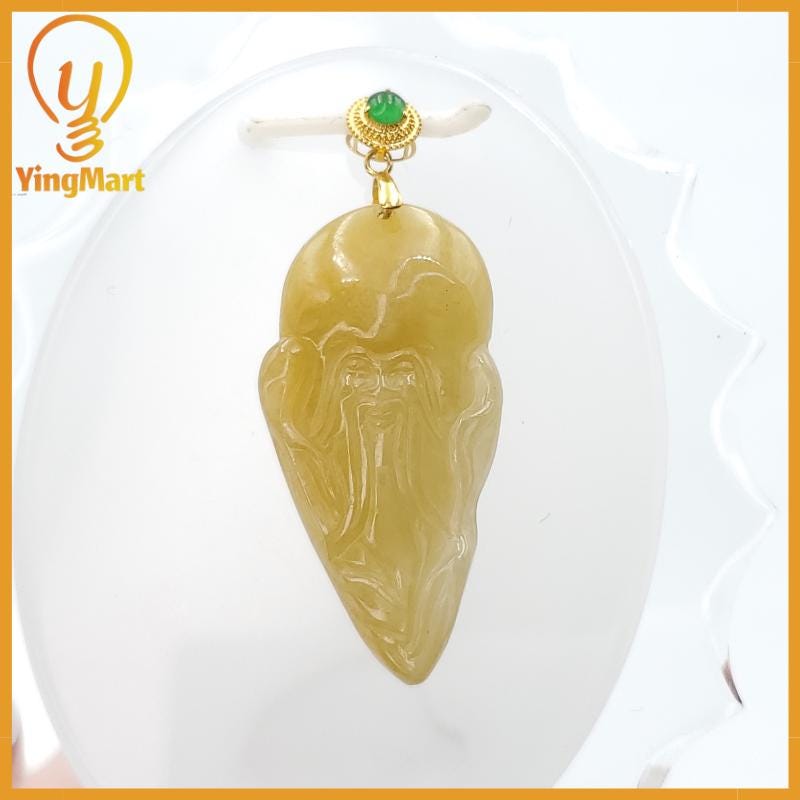 Natural Jade Face Of Shoulao Pendant Genuine Jadeite Real Jade Type A Hand Carved, Lucky Pendant, Jade Necklace Pendant, Jewerly Supplies,