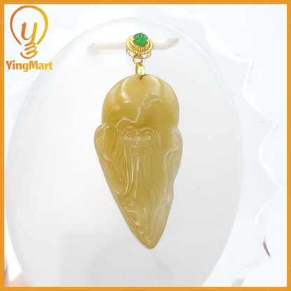 Natural Jade Face Of Shoulao Pendant Genuine Jadeite Real Jade Type A Hand Carved, Lucky Pendant, Jade Necklace Pendant, Jewerly Supplies,