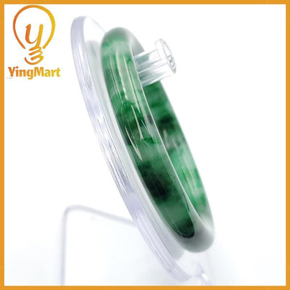 YingCollection 53mm PNJ258383 Certified Natural Color Green White To Dark Green, Grey White Jadeite Jade Bangle Bracelet, Real Gemstone