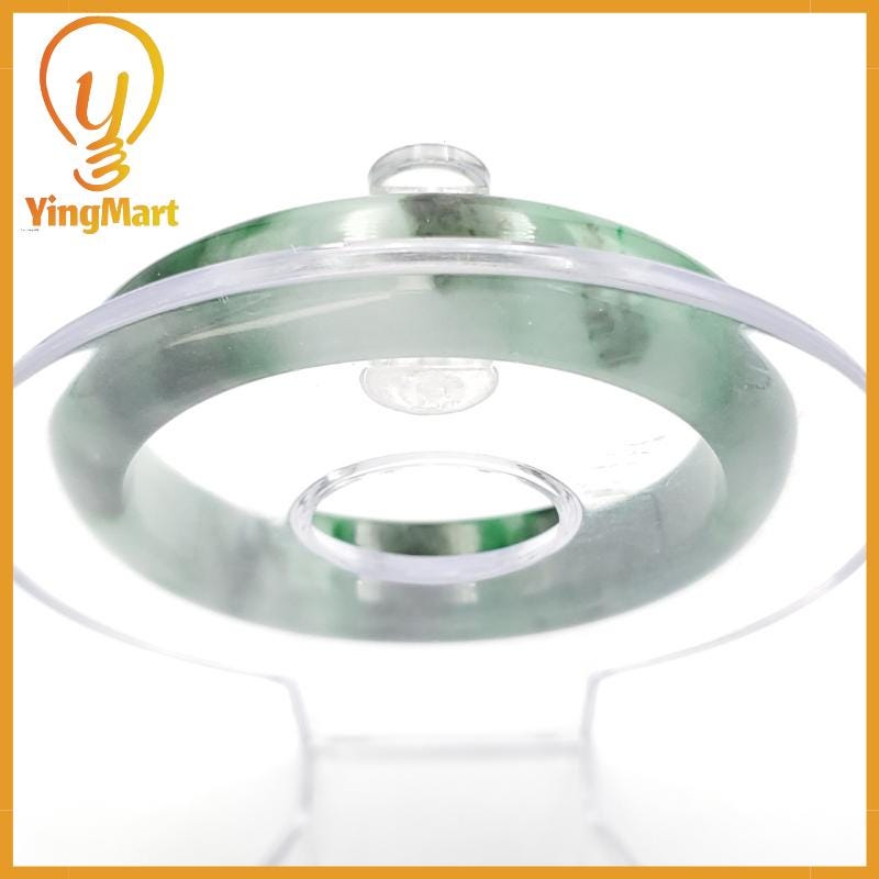 YingCollection 52mm PNJ258392 Certified Natural Color Green White To Dark Green, Grey White Jadeite Jade Bangle Bracelet, Real Gemstone