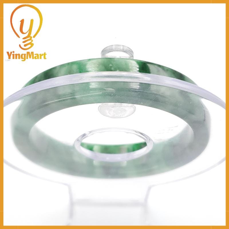 YingCollection 52mm PNJ258402 Certified Natural Color Green White To Dark Green, Grey White Jadeite Jade Bangle Bracelet, Real Gemstone