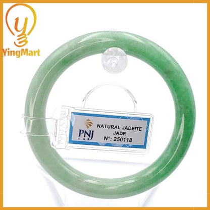 Jade Bangle 54mm PNJ250118 Certified | Yingmart Natural Color Green White To Green Jadeite Jade Bracelet for Women, Men, Grandma, Sister