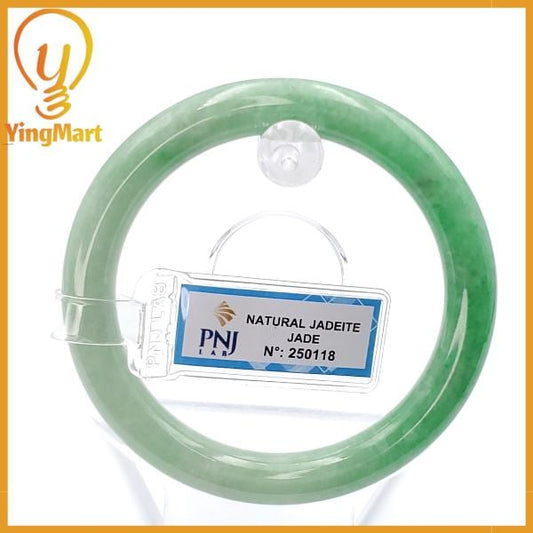 Jade Bangle 54mm PNJ250118 Certified | Yingmart Natural Color Green White To Green Jadeite Jade Bracelet for Women, Men, Grandma, Sister