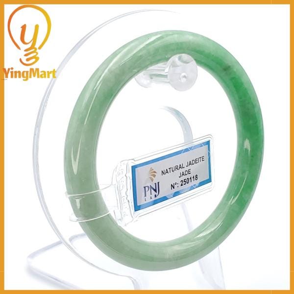 Jade Bangle 54mm PNJ250118 Certified | Yingmart Natural Color Green White To Green Jadeite Jade Bracelet for Women, Men, Grandma, Sister