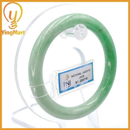 Jade Bangle 54mm PNJ250118 Certified | Yingmart Natural Color Green White To Green Jadeite Jade Bracelet for Women, Men, Grandma, Sister