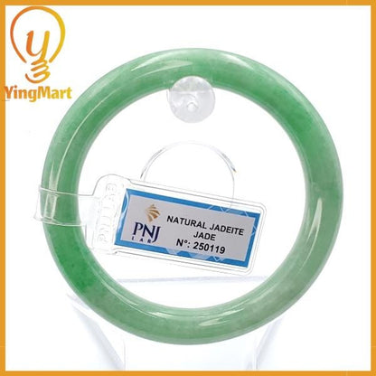 Jade Bangle 54mm PNJ250119 Certified | Yingmart Natural Color Green White to Green Jade Jadeite Bracelet for Men, Women, Grandma, Sister