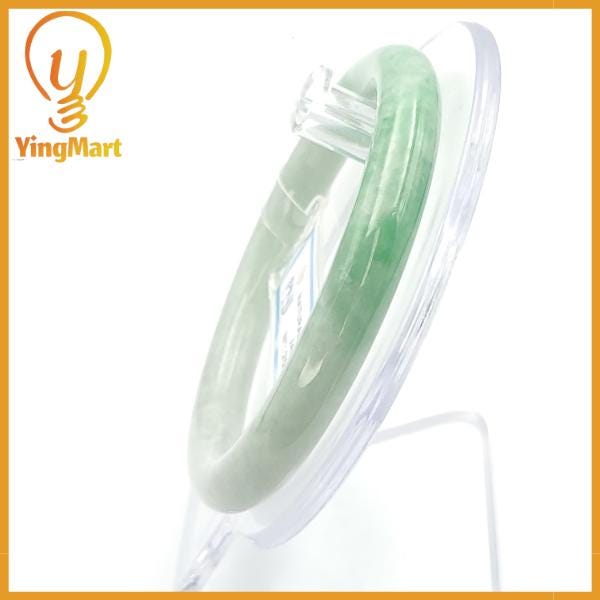 Jade Bangle 55mm PNJ250913 Certified | Yingmart Natural Color Green White to Green, Grey White Jadeite Bracelet for Men,Women,Grandma,Sister