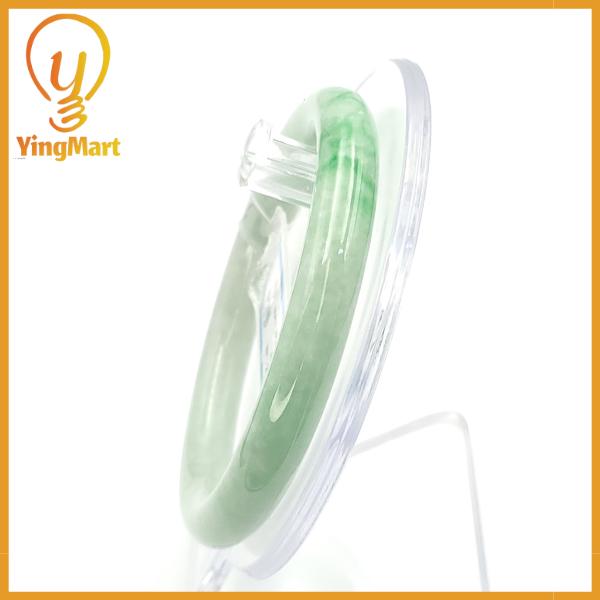 Jade Bangle 55mm PNJ250916 Certified | Yingmart Natural Color Green White to Green, Grey White Jadeite Bracelet for Men,Women,Grandma,Sister