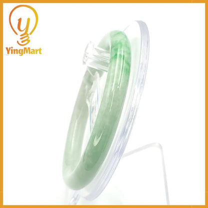 Jade Bangle 55mm PNJ250916 Certified | Yingmart Natural Color Green White to Green, Grey White Jadeite Bracelet for Men,Women,Grandma,Sister