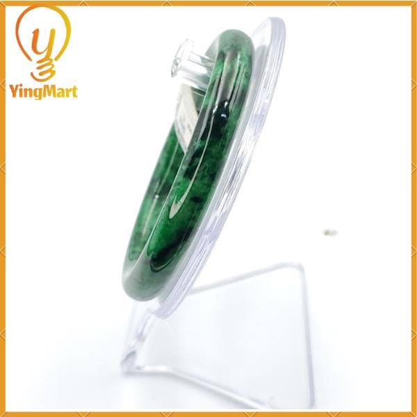 Jade Bangle 56mm PNJ Certified Bracelet | Yingmart Natural Color Green To Black Green Jadeite Jade Bangle for Men, Women, Grandmother,Sister