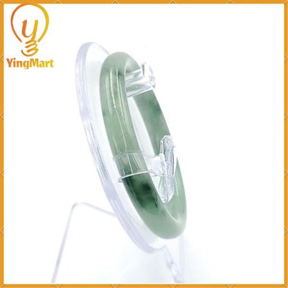 Jade Bangle 56mm PNJ216970 Certified | Yingmart Natural Color Light Green, Greyish Green, Grey Jadeite for Men, Women, Grandma, Sister