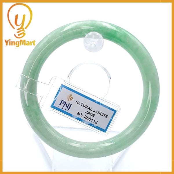 Jade Bangle 56mm PNJ250113 Certified | Yingmart Natural Color Green Jade Jadeite Bracelet Elegance for Women, Men, Grandmother, Sister