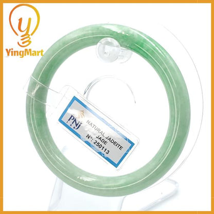 Jade Bangle 56mm PNJ250113 Certified | Yingmart Natural Color Green Jade Jadeite Bracelet Elegance for Women, Men, Grandmother, Sister