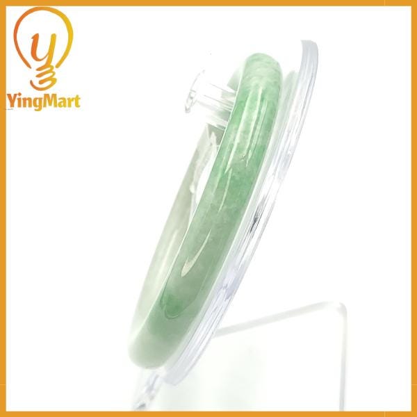 Jade Bangle 56mm PNJ250912 Certified | Yingmart Natural Color Green White Jadeite Jade Bracelet - Elegant for Men, Women, Grandma, Sister