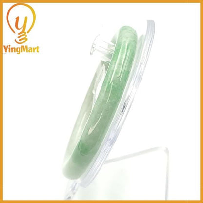 Jade Bangle 56mm PNJ250912 Certified | Yingmart Natural Color Green White Jadeite Jade Bracelet - Elegant for Men, Women, Grandma, Sister