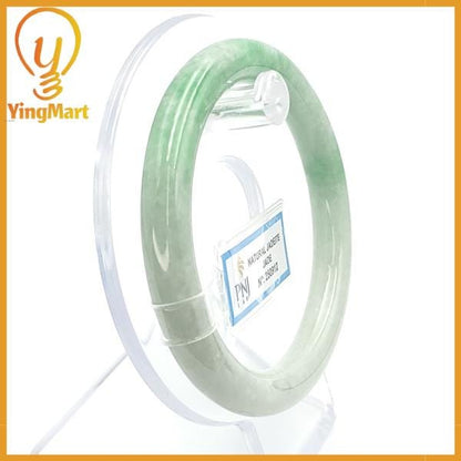 Jade Bangle 56mm PNJ250912 Certified | Yingmart Natural Color Green White Jadeite Jade Bracelet - Elegant for Men, Women, Grandma, Sister