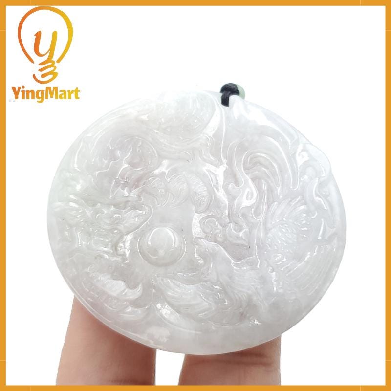 Translucent Dragon, Phoenix and Fish Jade Pendant  Genuine Jadeite Real Jade Type A Hand Carved,  Lucky Pendant, Jade Necklace Pendant