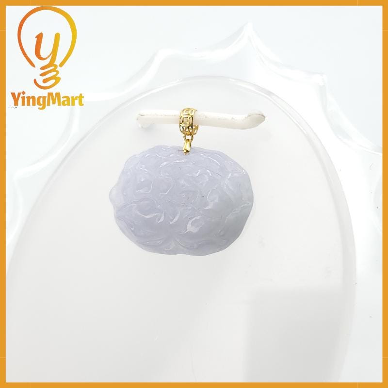 Natural Lotus Flower Genuine Jadeite Real Jade Grade A Type A Hand Craving,  Lucky Pendant, Jade Necklace Pendant