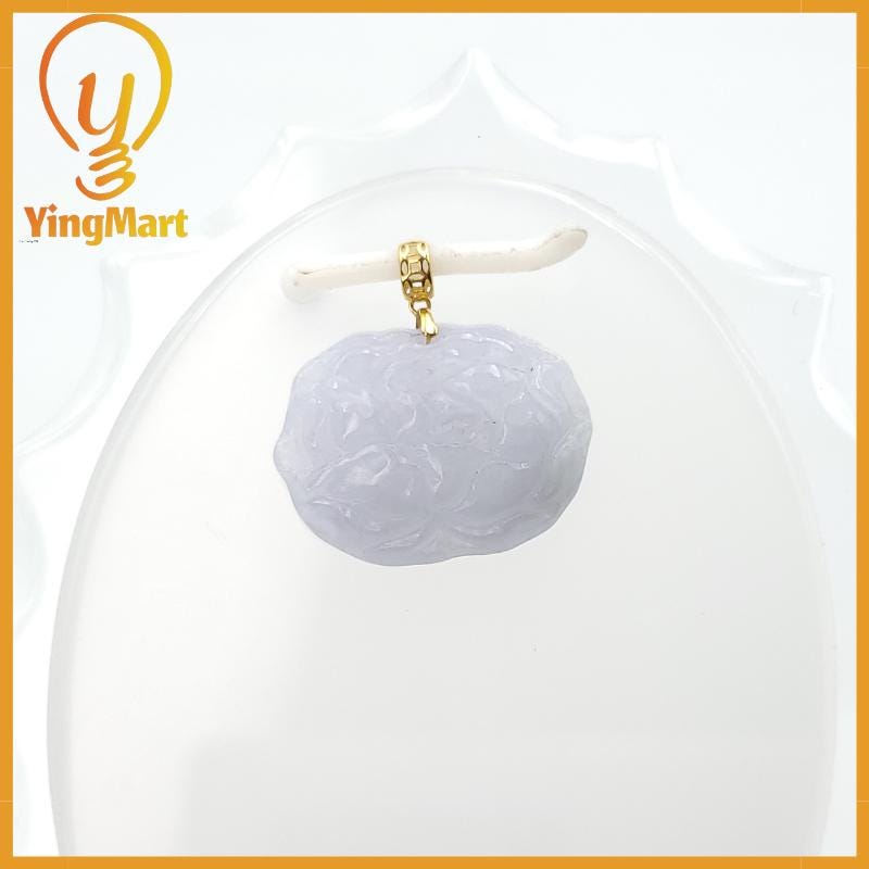 Natural Lotus Flower Genuine Jadeite Real Jade Grade A Type A Hand Craving,  Lucky Pendant, Jade Necklace Pendant