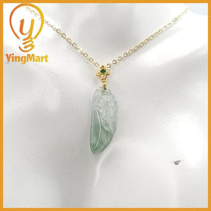 Natural Grade A Jadeite Chinese Ruyi Pendant Jewerly Supplies,  Lucky Pendant, Jade Necklace Pendant