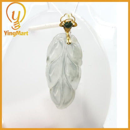 Natural Jade Leaf Pendant 100% Genuine Jadeite Real Jade Type A Grade A Hand Carved, Lucky Pendant, Jade Necklace Pendant, Jewerly Supplies