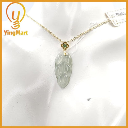 Natural Jade Leaf Pendant 100% Genuine Jadeite Real Jade Type A Grade A Hand Carved, Lucky Pendant, Jade Necklace Pendant, Jewerly Supplies