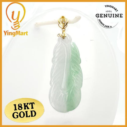 Natural Jade Leaf Pendant 100% Genuine Jadeite Real Jade Type A Grade A Hand Carved, Lucky Pendant, Jade Necklace Pendant, Jewerly Supplies