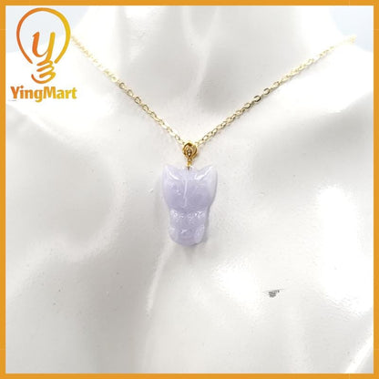 100% Natural Jade Nine - Tailed fox Pendant Hand Carved  Burmese Myanmar Genuine Jadeite Real Jade Type A, Lucky Pendant, Jade Necklace