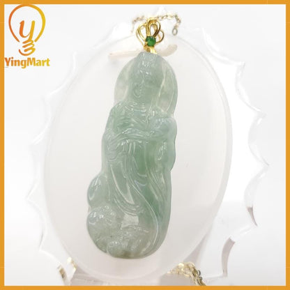 Guan Yin Jadeite Jade Pendant, Natural Grade A Jade Burmese Burma Gemstones Jewelry, Lucky Pendant, Jade Necklace Pendant, Jewerly Supplies