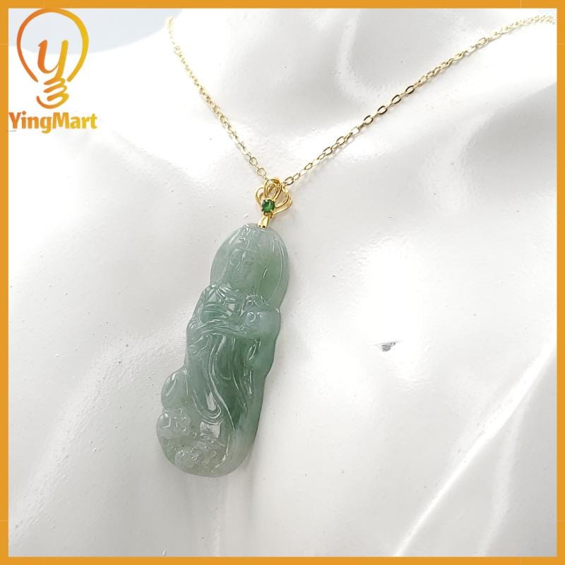 Guan Yin Jadeite Jade Pendant, Natural Grade A Jade Burmese Burma Gemstones Jewelry, Lucky Pendant, Jade Necklace Pendant, Jewerly Supplies