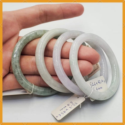 Yingmart 42-43mm Baby Size Natural Jadeite Jade Bangle Bracelet, Real Gemstone Bracelet, Vintage Jewelry, Birthday Gift