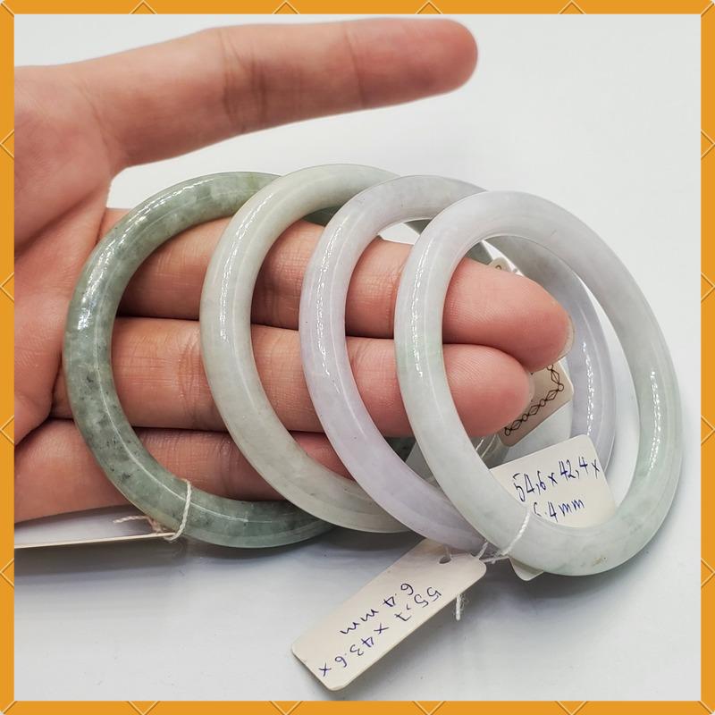 Yingmart 42-43mm Baby Size Natural Jadeite Jade Bangle Bracelet, Real Gemstone Bracelet, Vintage Jewelry, Birthday Gift