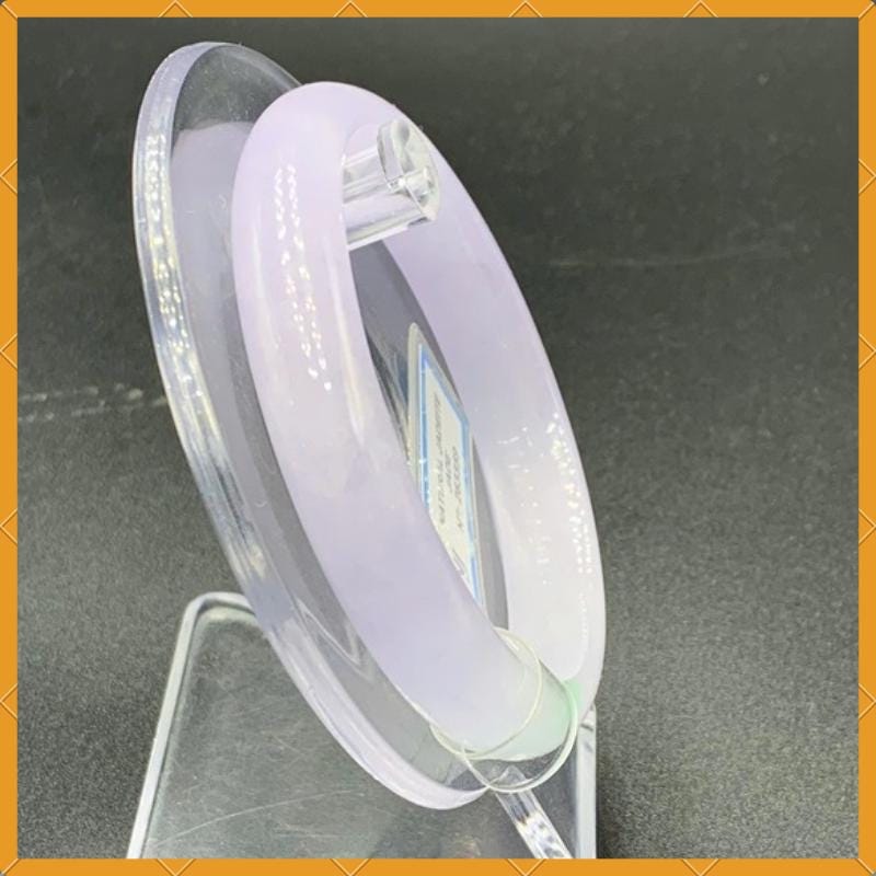 YingCollection 58mm PNJ263359 Certified Natural Green White, Purplish White Jadeite Jade Bangle Bracelet, Real Gemstone, Jewelry