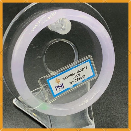 YingCollection 58mm PNJ263359 Certified Natural Green White, Purplish White Jadeite Jade Bangle Bracelet, Real Gemstone, Jewelry