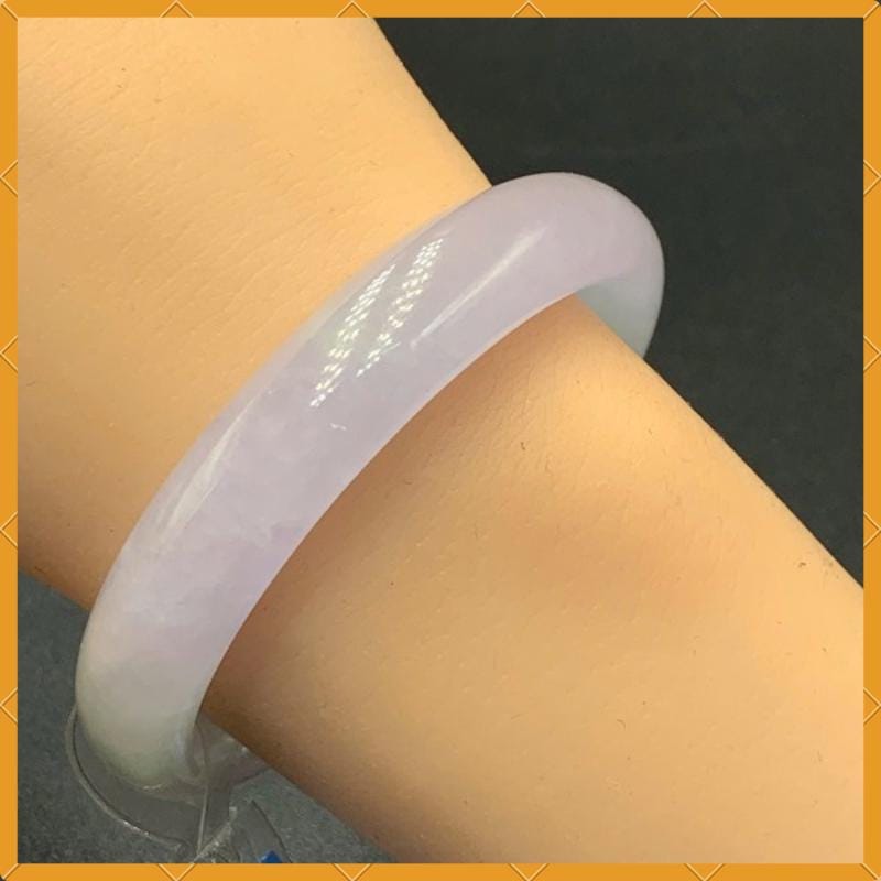 YingCollection 54mm PNJ263358 Certified Natural Color White, Purplish White Jadeite Jade Bangle Bracelet, Real Gemstone, Jewelry