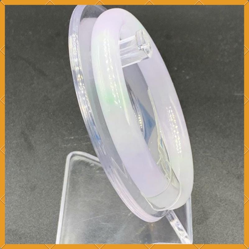 YingCollection 57mm PNJ263346 Certified Natural Color White, Purplish White Jadeite Jade Bangle Bracelet, Real Gemstone, Jewelry
