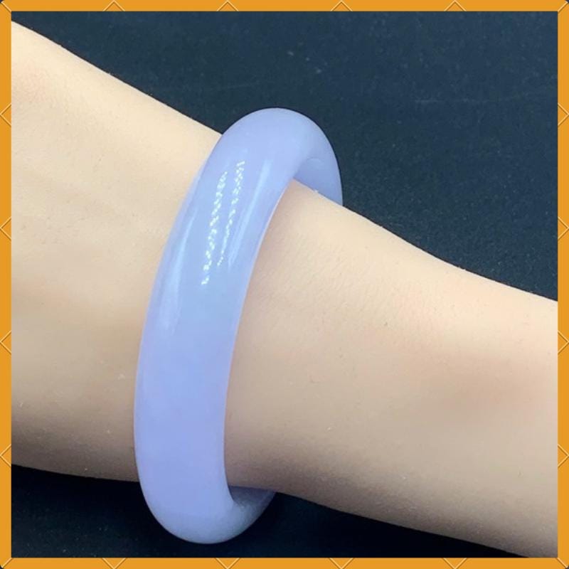 YingCollection 59mm PNJ263354 Certified Natural Color White, Purplish White Jadeite Jade Bangle Bracelet, Real Gemstone, Jewelry