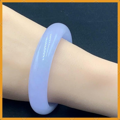 YingCollection 59mm PNJ263354 Certified Natural Color White, Purplish White Jadeite Jade Bangle Bracelet, Real Gemstone, Jewelry