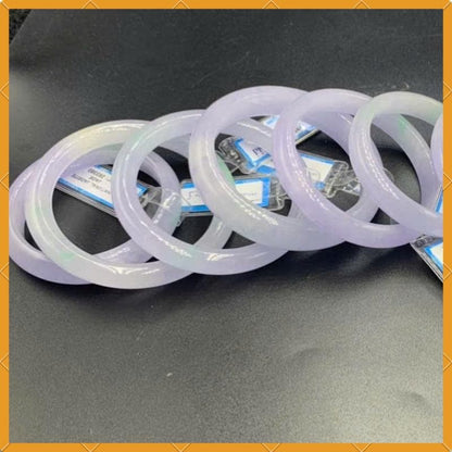 Yingmart 51 - 59mm Genuine Jade White, Very Light Purple Natural  Bracelet  Jaideite Bangle , Vintage Jewelry, Accessories