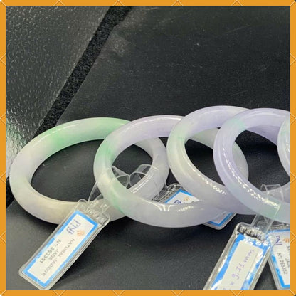 Yingmart 51 - 59mm Genuine Jade White, Very Light Purple Natural  Bracelet  Jaideite Bangle , Vintage Jewelry, Accessories