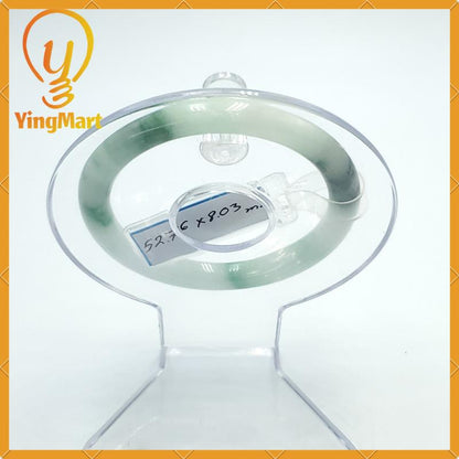 YingCollection 52mm PNJ220837 Certified Natural Color Green White To Green, Black Grey Jadeite Jade Bangle Bracelet, Real Gemstone