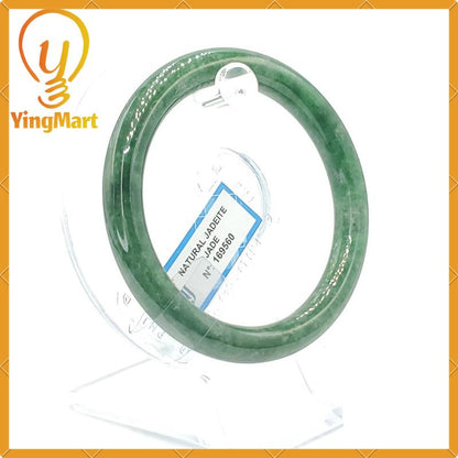 Jade Bangle 55mm PNJ169560 Certified  | Yingmart Natural Color Greyish Green to Green Jadeite Jade Bangle for Men,Women, Grandmother, Sister