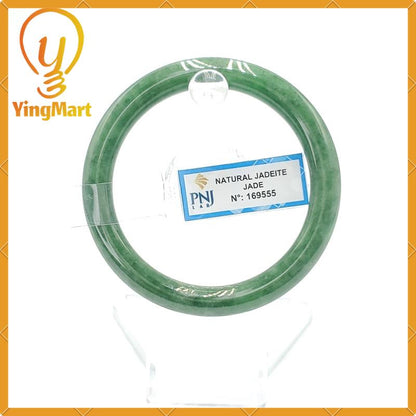 Jade Bangle 53mm PNJ169555 Certified | Yingmart Natural Color Greyish Green to Green Jadeite Bracelet for Men, Women, Grandmother, Sister